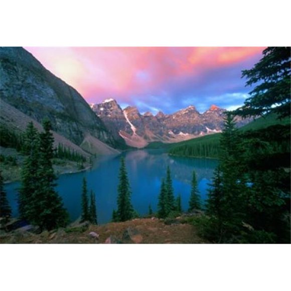 Danita Delimont PDDCN02RTI0012 Lake Moraine At Dawn Banff National Park Alberta Poster Print by Rob Tilley, 27 x 18