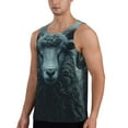 thumbnail image 2 of Gukieu Moody Ram Portrait Print Men's Quick Dry Fitness Vest, Round Neck Sleeveless Fitness Bodybuilding Top-XX-Large, 2 of 7