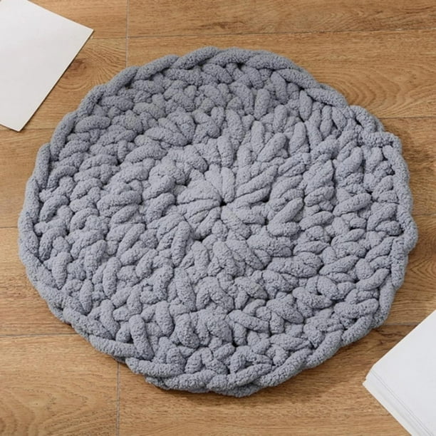 Cojín redondo de punto para asiento, cojín para silla, cojín de lectura, alfombrilla para sentarse versátil, 50x50cm, para dormitorios, exteriores, Gris
