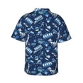 thumbnail image 3 of Daiia Blue Bus Hawaiian Shirt for Men Gentle Cotton Regular Short Sleeve Casual-X-Large, 3 of 9