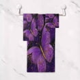 thumbnail image 5 of 3 Piece Bath Towels Set Bath Towel, Hand Towel and Face Towel for Bathroom, Gym, Hotel Glowing Purple Butterfly, 5 of 8