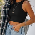 thumbnail image 1 of Camiseta sin mangas ajustada para mujer, camiseta sin mangas básica para mujer, camiseta sin mangas con cuello redondo, camiseta sin mangas con cuello redondo para mujer, diseño exquisito, 1 of 5