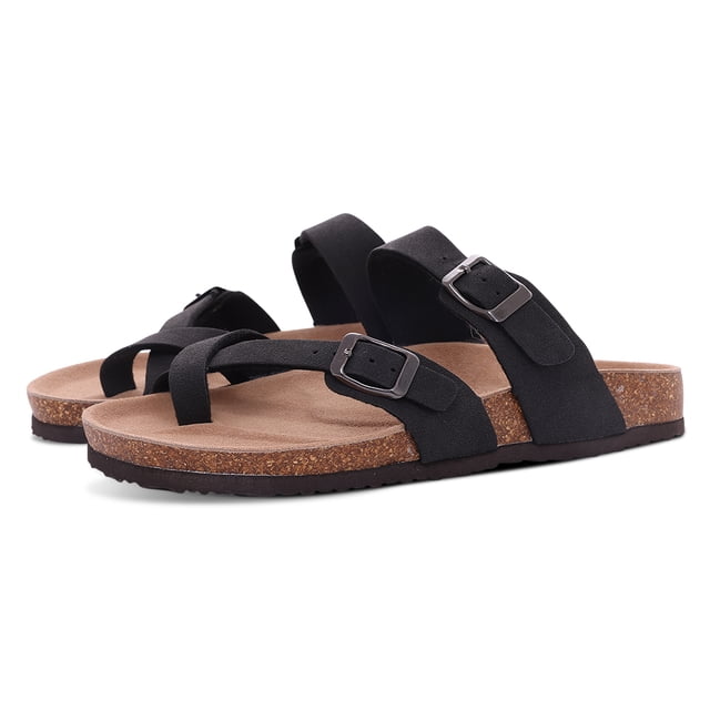 Sandalias clásicas de corcho para mujer y hombre, zapatillas de corcho de suela gruesa y suave, para uso en exteriores, sandalias de playa, sandalias planas cómodas para el hogar