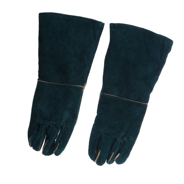 Guantes De Soldadura de material cuero de material cuero Fábrica De Protección De Jardinería Soldadura Estufa De Leña Guantes De Trabajo 40cm shamjiam Guantes de soldadura