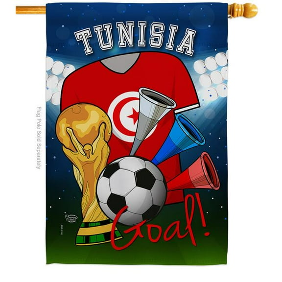 Ornament Collection H192116-BO World Cup Tunisia Soccer Sports 28 x 40 in. Double-Sided Decorative Vertical House Flags for Decoration Banner Garden Yard Gift