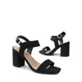 thumbnail image 7 of BURUDANI Women's High Chunky Heels Square Toe Block Ankle Strap Dress Comfort Sandals, 7 of 7