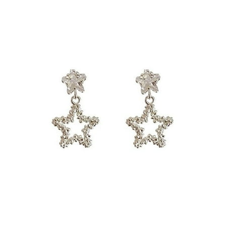 Leander's 999 sterling silver hollow five-pointed star earrings with zircon are luxurious yet stylish, perfectly complementing any outfit and perfect for everyday wear.