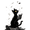 Black Cat Reading, variant on UXIEQU Leopard and Pink Spheres Canvas Wall Art Print 15.75x11.81 Inches