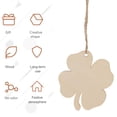 thumbnail image 6 of Ortofally 20pcs Four Leaf Ornaments Hanging Decor Unfinished Wooden Ornaments Wooden Shamrock Cutouts Wooden Slices Party Favors for DIY Crafts, 6 of 10