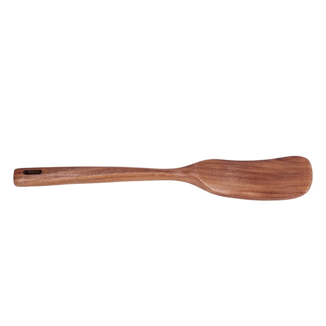 Espátula de madera, pala de madera segura e inodoro, utensilios de cocina para el hogar con mango largo para cocinarEspátula de madera