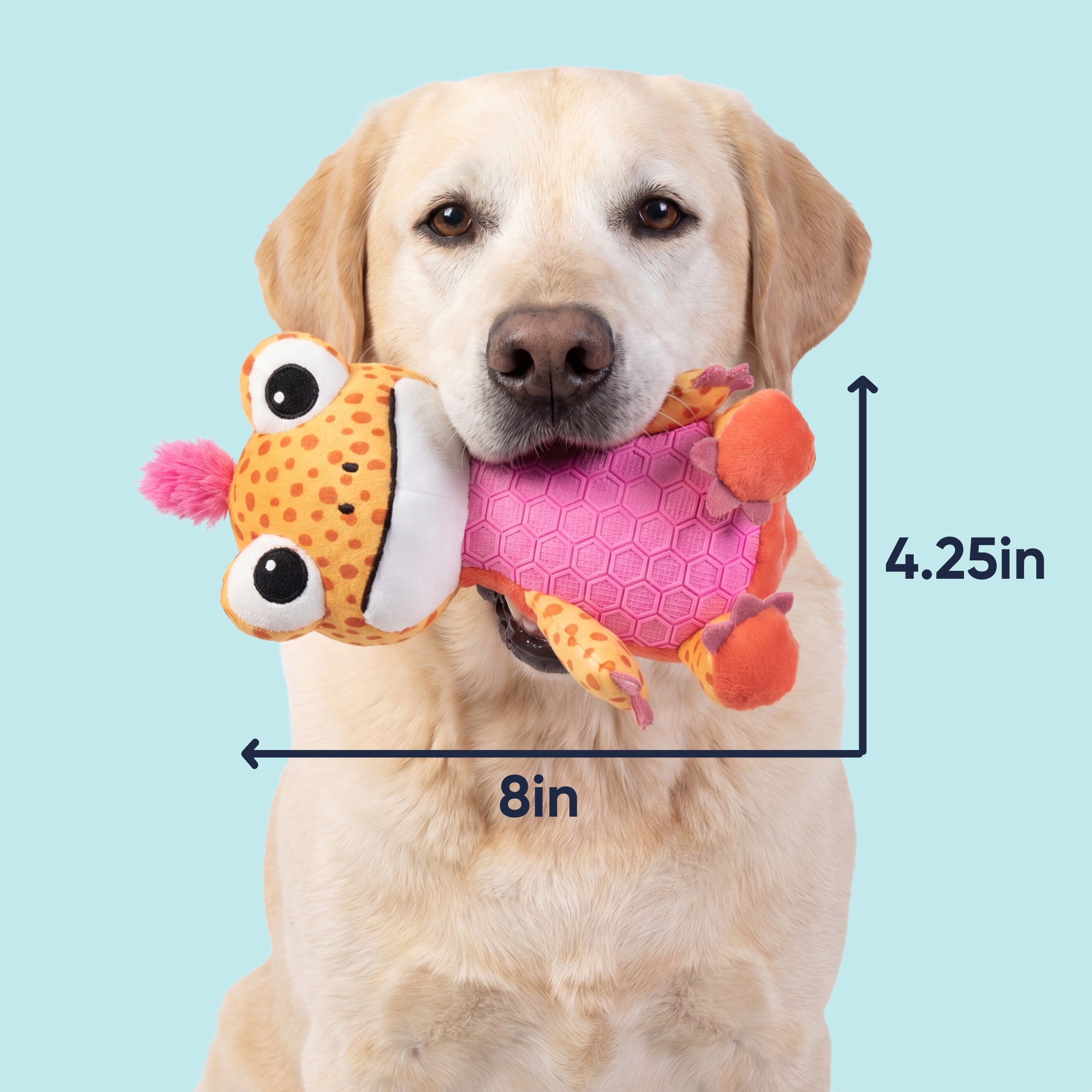 goDog Tough N Texture Newton Newt Squeaky Dog Toy, Plush & Textured Silicone with Chew Guard Technology, Medium