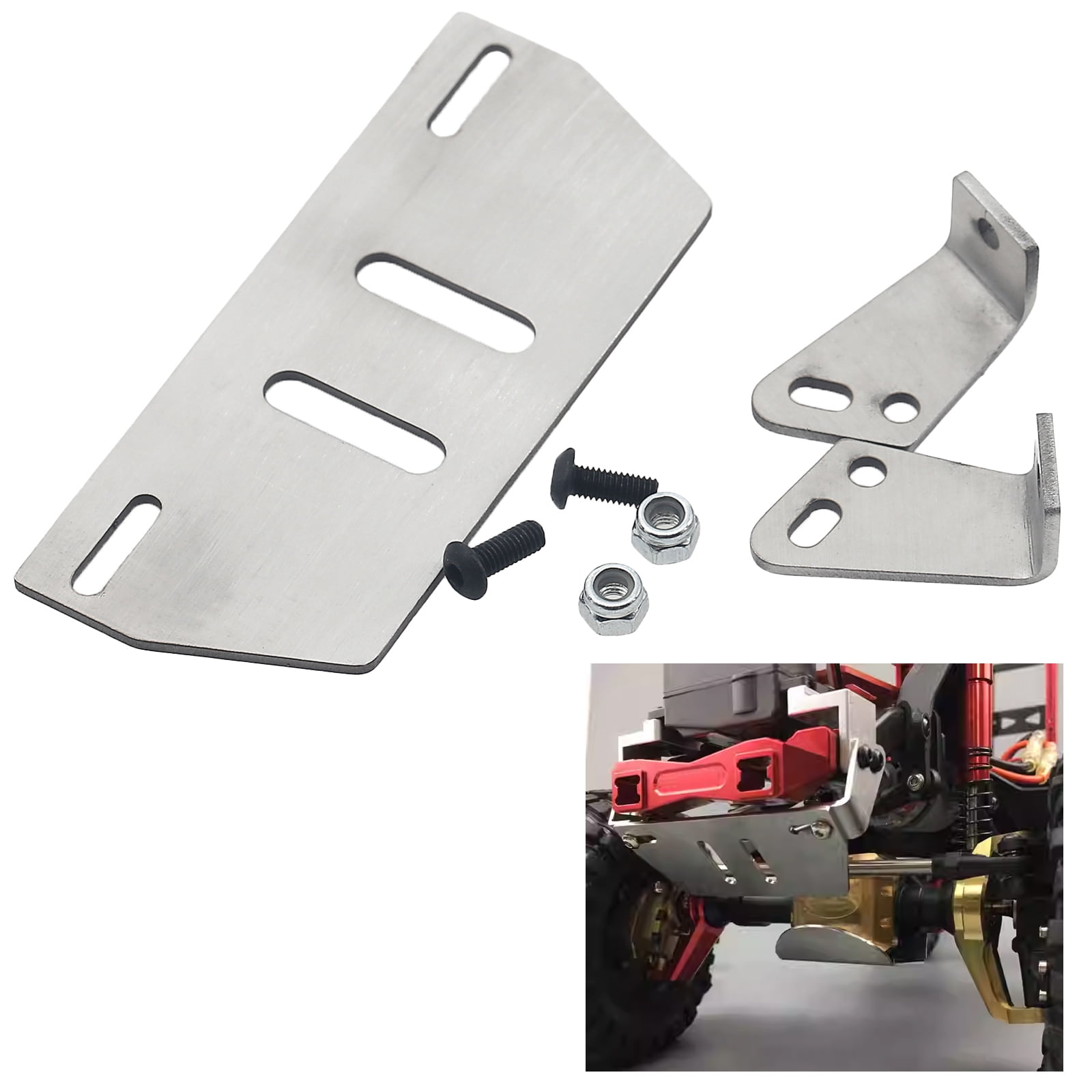 Steel Front Armor Adjustable Protector Skid Plate Replacement for TRAXXAS  TRX4 Axial SCX10 1/10 Remote Control Crawler Car Upgrade Parts - Walmart.ca