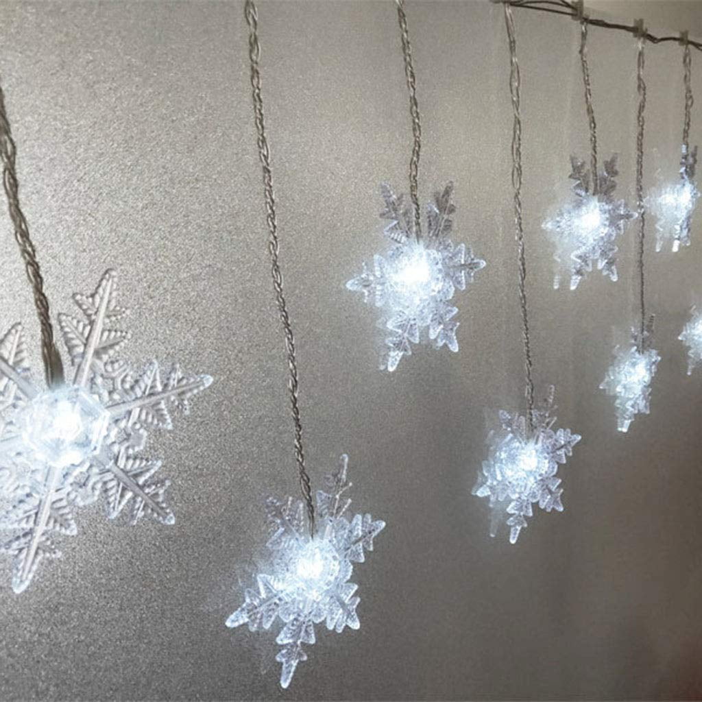 1/2/3Pc Snowflake LED Curtain Fairy Lights String Lights Outdoor Christmas Party 