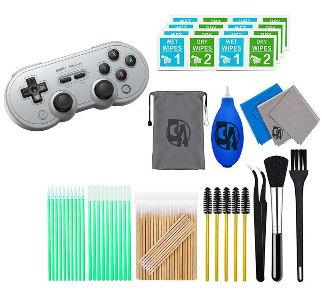8BitDo SN30 Pro Bluetooth Gamepad Gray With Cleaning Manual Kit