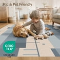 thumbnail image 4 of ODIKA 4'x6' Blue Geometric Striped Design Washable Area Rug Modern Pattern with Abstract Blocks Non-Slip, Chair-Friendly, Flatwoven for Home Office, Under Desk, 4 of 7