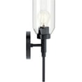 thumbnail image 3 of Madden 1-Light Wall Sconce with Clear Glass in Black, Sloped Ceiling Compatible, for Bathroom or Hallway (14.75" x 5"), 55183BK, 3 of 6