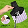 thumbnail image 4 of Haosy Pale Violet and White Striped Golf Mallet Putter Cover Strong Magnetic Leather Golf Club Headcover Closure, 4 of 7