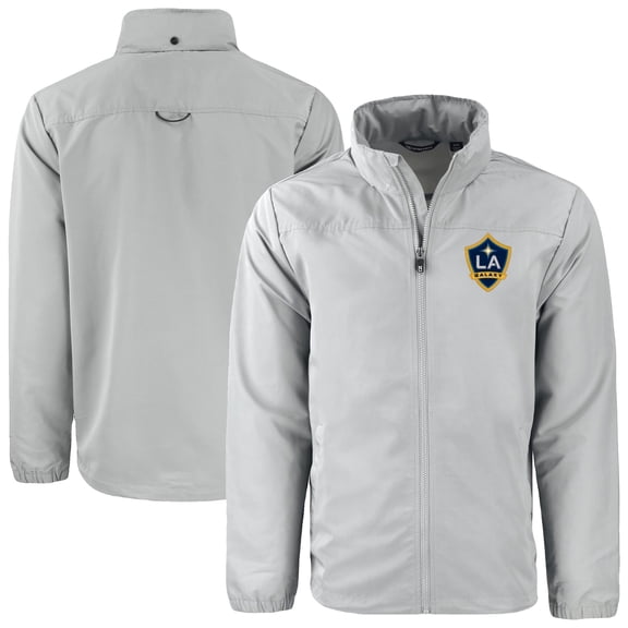 Men's Cutter & Buck Gray LA Galaxy Charter Eco Recycled Full-Zip Jacket