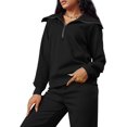 thumbnail image 5 of Lounge Sets For Women 2023 Oversized Half Zip Sweatshirt And Wide Leg Sweatpant 2 Piece Outfits Sweatsuit Tracksuit, 5 of 7