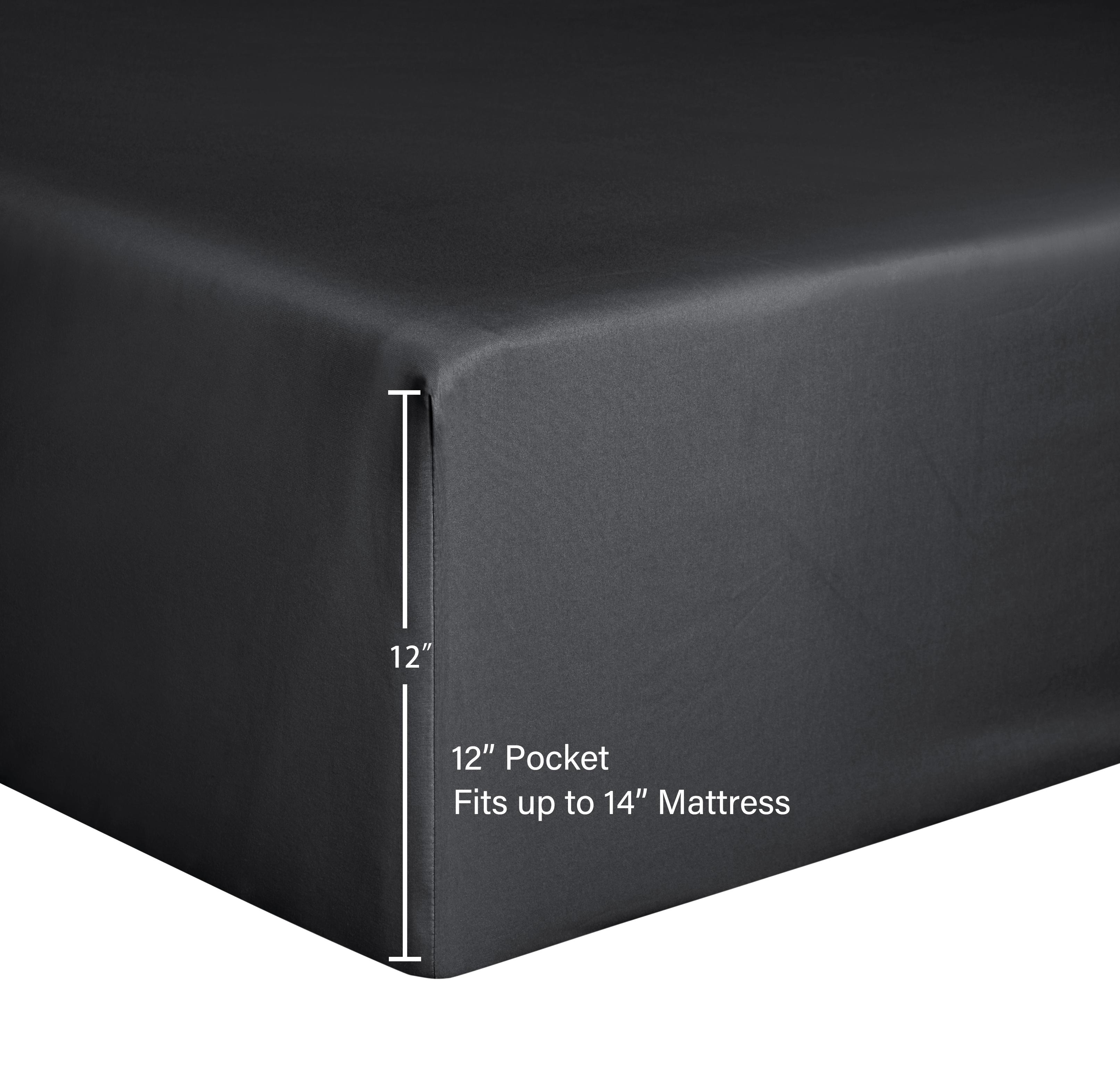 MAINSTAYS COMFORT CHILL MICROFIBER BED SHEET SET, KING, RICH BLACK, 4 PIECE