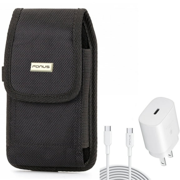25W Fast Home Charger w Case Belt Clip for Samsung Galaxy S20 Ultra - PD Type-C 6ft USB-C Cable , Swivel Holster Rugged