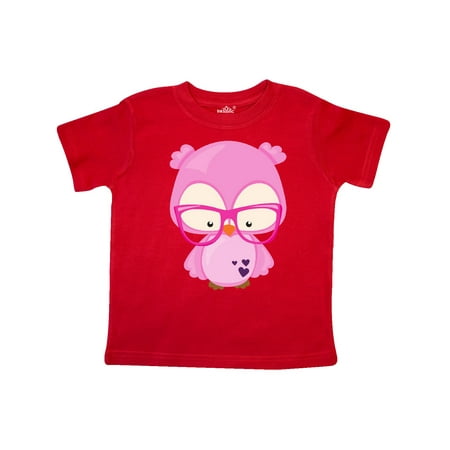 

Inktastic Valentine s Day Owl Pink Owl Glasses Hearts Gift Toddler Boy or Toddler Girl T-Shirt