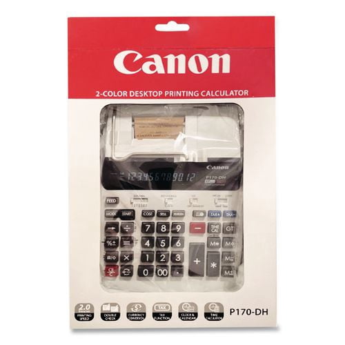 P170-Dh-3 Printing Calculator, Black/red Print, 2.3 Lines/sec | Bundle of 2