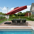 thumbnail image 3 of PURPLE LEAF 11FT Deluxe Square Patio Umbrella, Large Offset Cantilever Umbrella with 360° Rotation, Terra, 3 of 14