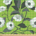 thumbnail image 2 of Ambesonne Floral Fabric by the Yard Upholstery, Flowers Big Leaves, 2 Yards, Lime Green Multicolor, 2 of 5