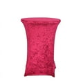 thumbnail image 2 of BalsaCircle Red Round Fitted Cocktail Table Cover Crushed Velvet Tablecloth Party Events Decorations Supplies, 2 of 8