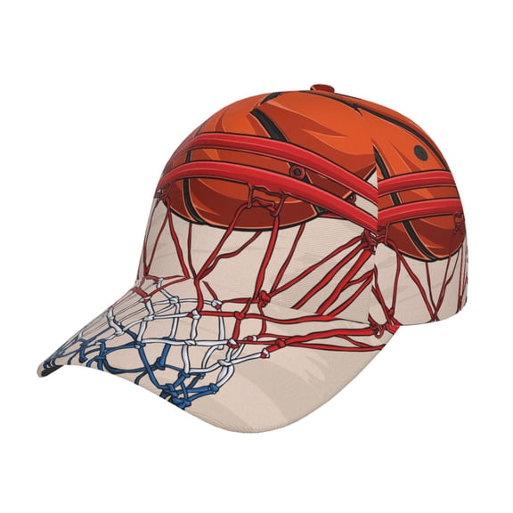 Rateoe Basketball Shot Pattern Men’s Baseball Cap – Adjustable Curved Brim Hat, Soft Cotton Sports Cap for Outdoor, Casual, and Everyday Wear, Comfortable & Breathable