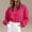Hot Pink, variant on Cropped Sweatshirt for Women Oversized Crewneck Cotton Long Sleeve Crop Pullover Casual Lightweight Boxy Sweater Fall Winter XXL