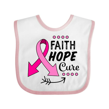

Inktastic Faith Hope Cure Breast Cancer Awareness with Arrows Gift Baby Boy or Baby Girl Bib