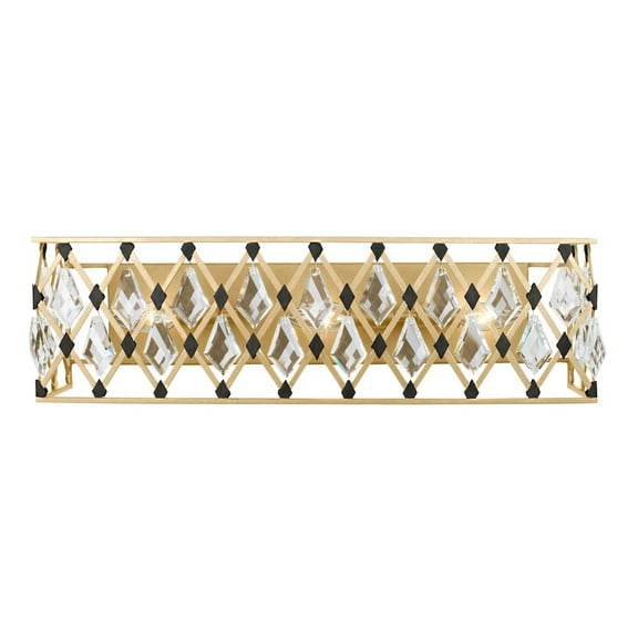 Varaluz Windsor 3-Lt Crystal Bath - French Gold/Matte Black
