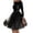 Black, variant on Efsteb Fall Fashion 2025 Sparkling Dress For Women Crew Neck Sequin Dress High Waisted Layered Mesh Cocktail Dresses (Black,S)