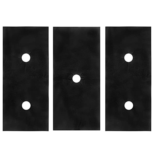 Cubiertas para estufa Wdftyju resistentes al calor negro 0,4mm 3 uds