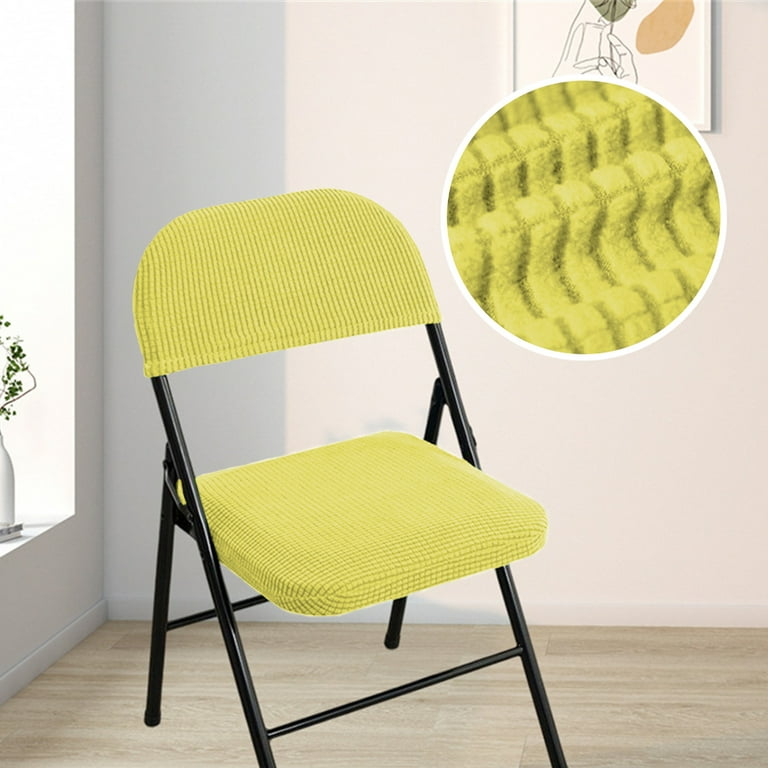 Folding Chair Seat Cover and Back Cover Set Solid Color Chair Slipcover Only Covers No Chairs