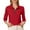 Red, variant on MIXUE Boho Tops For Women Summer Solid Color V Neck Zipper Long Sleeve Fashion Casual Tee Shirts Sportswear,Blue,L
