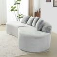 thumbnail image 3 of Weetoo Modern Curved Sofa Velvet Sectional Couch Minimalist for Living Room, No Assembly Required, 3 of 10