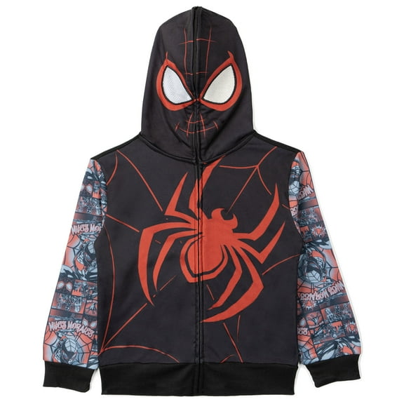 Marvel Spider-Man Miles Morales Fleece Zip Up Cosplay Hoodie Toddler to Big Kid