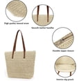 thumbnail image 3 of Kukuzhu Womens Large Straw Beach Tote Bag Handmade Woven Shoulder Bag Handbag Purse for Summer, 3 of 6
