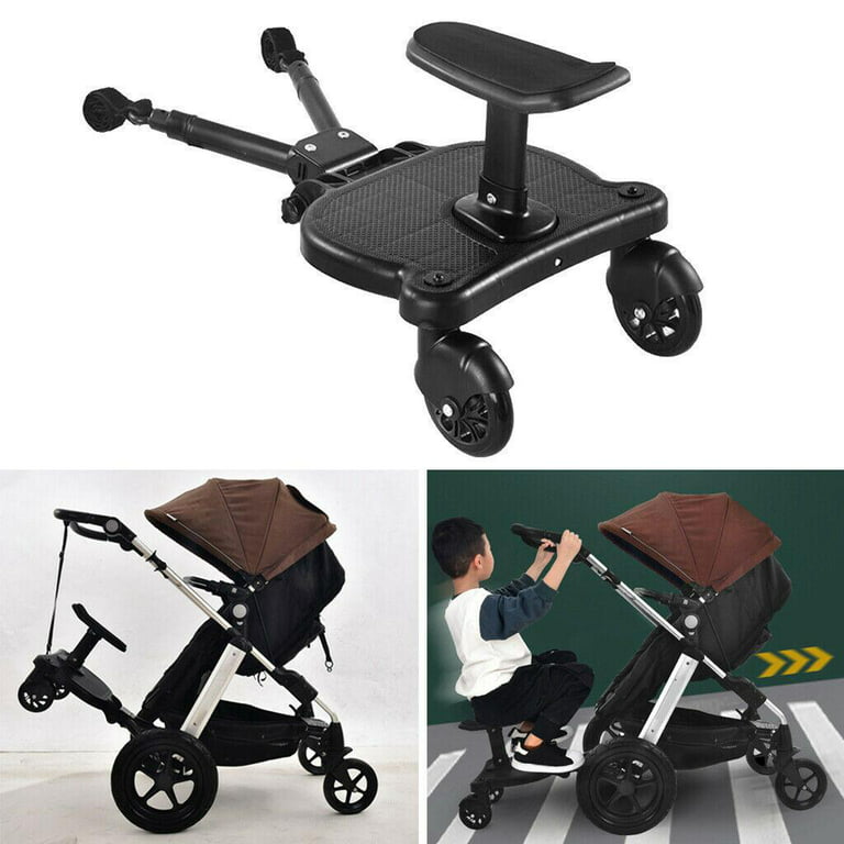 Buggy Board with Seat Universal, Adjustable Size Stroller Glider Board  Suitable for Most Brands of Strollers, Holds Children Up to 55lbs 