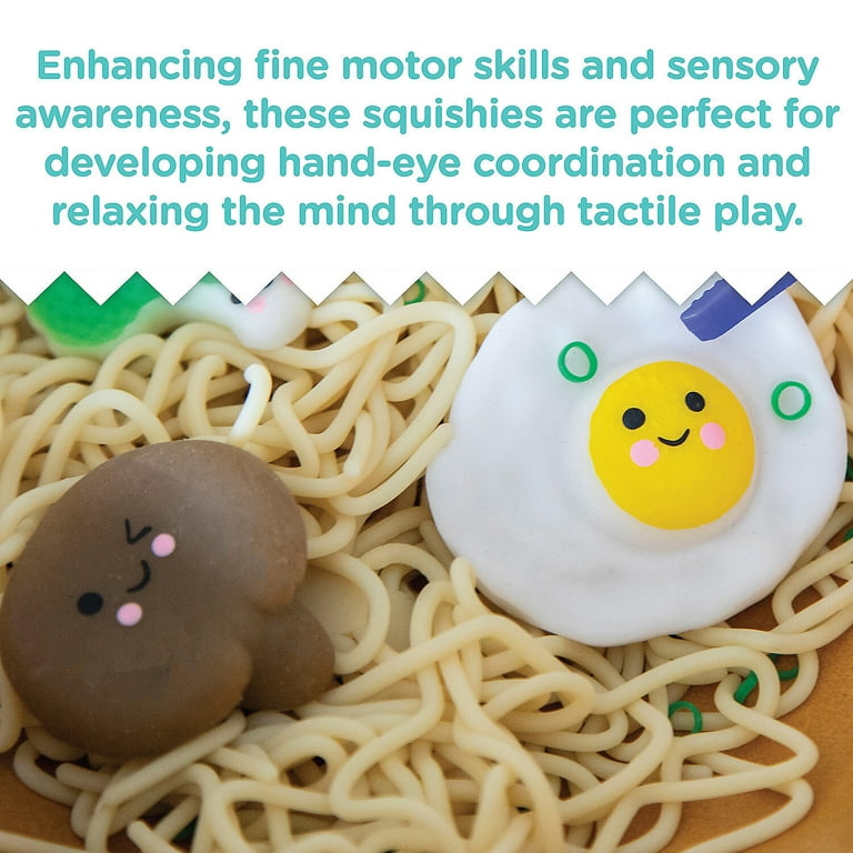 MindWare Foodie Fidgets Ramen Noodles and Toppings Set of Squishy