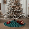 thumbnail image 4 of Daiia Black And Teal Checkerboard Drawing Merry Christmas Tree Skirt , Xmas Large Lace-up Tree Skirt, Santa Snowflakes Rustic Home Decorations New Year Party Farmhouse Decor-30", 4 of 6