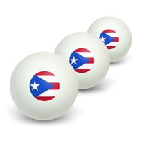 Puerto Rico Puerto Rican Flag Novelty Table Tennis Ping Pong Ball 3 Pack
