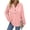 Pink, variant on Fantaslook Hoodies for Women Waffle Knit Sweatshirts Drawstring Long Sleeve Tops Button V Neck Pullover