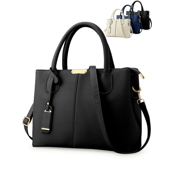Gustave PU Leather Shoulder Tote Bag Crossbody Purses and Handbags Fashion Large Capacity Top Handle Satchel Bags for Women Ladies "Black"