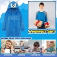 thumbnail image 3 of Manta polar con capucha Sonic The Hedgehog para niños, azul 3D, 3 of 6