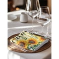 thumbnail image 6 of Summer Sunflower Cloth Napkins Set of 6 Reusable Dinner Napkins, Yellow Vertical Striped Leaves Cocktail Napkin Washable Table Napkins for Wedding/Holiday Party/Baby Shower 20"x20", 6 of 7