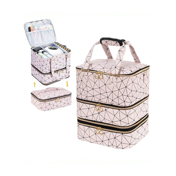 Ultimate Travel Essential Nail Polish Organizer, Double Layer Portable Travel Storage Case For Nail Polish And Manicure Tools, Compact Summer Travel Makeup Bag And Toiletry Bag Solution,